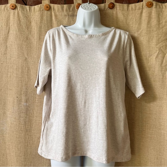 J. Jill simply supima elbow sleeve tee boatneck supima cotton M gray nice! - Picture 4 of 6